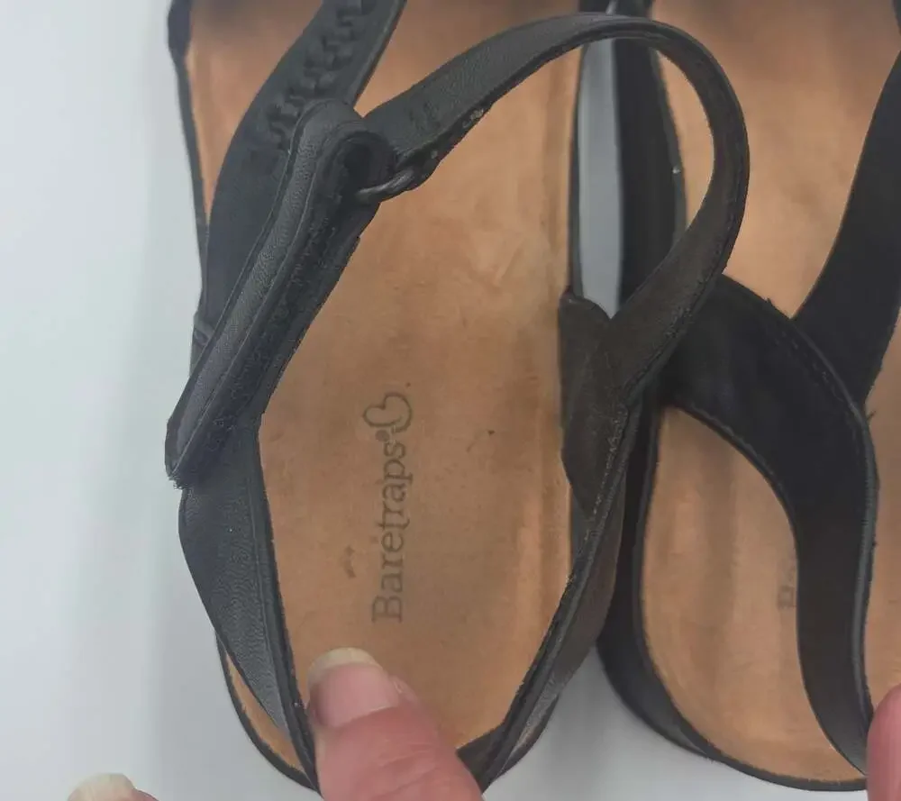Baretraps Frolick Women's Black Wedge Sandals Size 6.5M